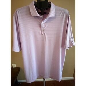 FootJoy ProDry Mens Lavender White Striped Golf Polo Shirt FJ Logo Size XL